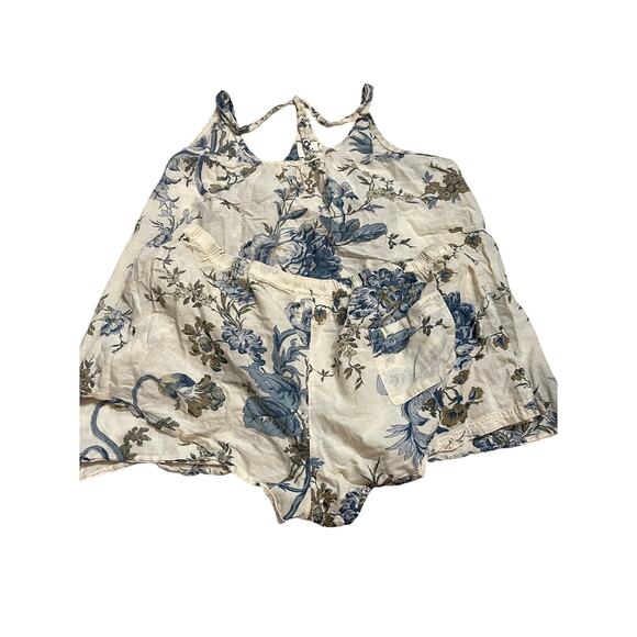 Bsbee Cotton Floral Pajama Set Toile Cottagecore Costal Womans S/M - Picture 2 of 10